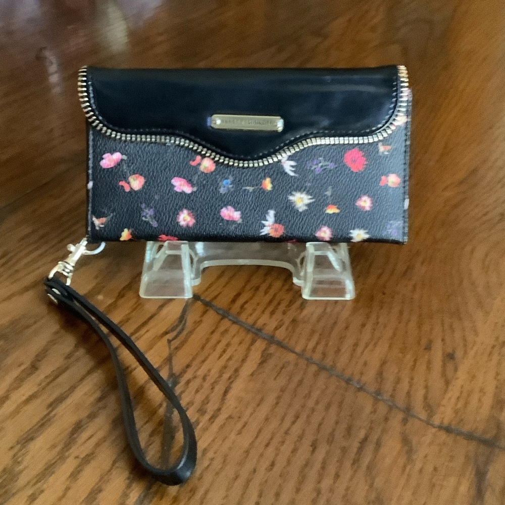Rebecca Minkoff Black Floral Wristlet